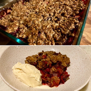 Blueberry and Apple Crumble with Pecan topping