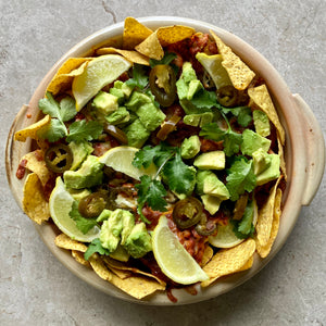 Loaded Nachos with Smokey Bean and tomato salsa